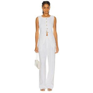 Posse Louis Trousers in Ivory Large New Womens Linen Pants